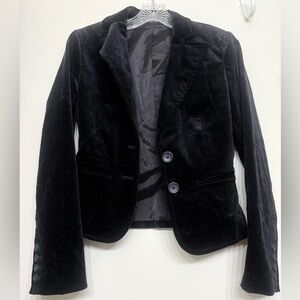 Express Black Velvet Blazer | Fitted Tailored Jacket | Size 0 | Classic Blazer
